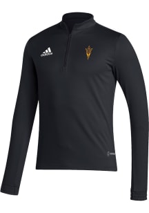 Adidas Arizona State Sun Devils Mens Black Entrada22 Training Long Sleeve Qtr Zip Pullover