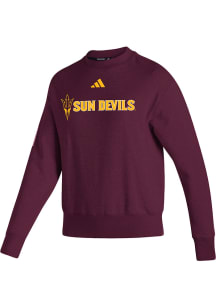 Adidas Arizona State Sun Devils Womens Maroon Premium Vintage Crew Sweatshirt