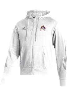 Adidas East Carolina Pirates Mens White Fashion Hooded Long Sleeve Full Zip Jacket