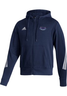 Adidas Florida Atlantic Owls Mens Navy Blue Fashion Hooded Long Sleeve Full Zip Jacket