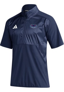 Adidas Florida Atlantic Owls Mens Navy Blue Sideline Short Sleeve Qtr Zip