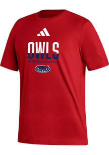 Adidas Florida Atlantic Owls Red Fresh Short Sleeve T Shirt