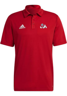 Adidas Fresno State Bulldogs Mens Red Entrada22 Short Sleeve Polo