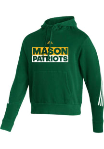 Adidas George Mason University Mens Green Fashion Pullover Long Sleeve Hoodie