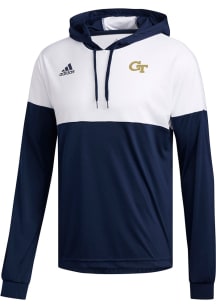 Adidas GA Tech Yellow Jackets Mens Navy Blue Legend Shooter Long Sleeve Hoodie
