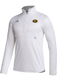 Adidas Grambling State Tigers Mens White Stadium Knit Long Sleeve Qtr Zip Pullover