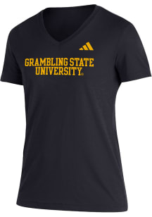 Adidas Grambling State Tigers Womens Black Blend Short Sleeve T-Shirt