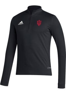 Adidas Indiana Hoosiers Mens Black Entrada22 Training Long Sleeve Qtr Zip Pullover