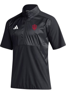 Adidas Indiana Hoosiers Mens Black Sideline Short Sleeve Qtr Zip