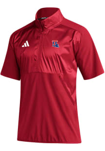 Adidas Louisiana Tech Bulldogs Mens Red Sideline Short Sleeve Qtr Zip