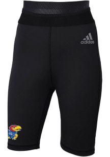 Adidas Kansas Jayhawks Womens Black 7 Inch Biker Shorts