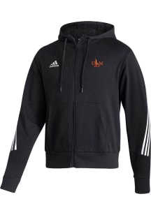Adidas Louisiana-Monroe Warhawks Mens Black Fashion Hooded Long Sleeve Full Zip Jacket