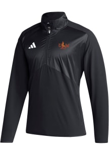 Adidas Louisiana-Monroe Warhawks Mens Black Sideline Woven Long Sleeve Qtr Zip Pullover