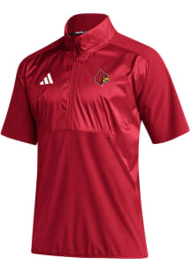 Adidas Louisville Cardinals Mens Red Sideline Short Sleeve Qtr Zip