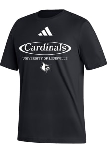 Adidas Louisville Cardinals Black Fresh Short Sleeve T Shirt