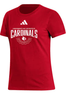 Adidas Louisville Cardinals Womens Red Fresh Short Sleeve T-Shirt