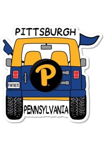 Pitt Panthers 3.5" Jeep Rugged Stickers - Blue
