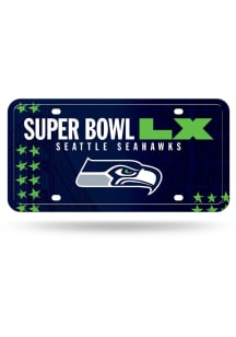 Seattle Seahawks Navy Blue Super Bowl LX Metal Car Accessory License Plate