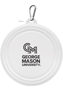 George Mason University Collapsible Silicone Dog Pet Bowl White