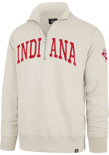 47 Indiana Hoosiers Mens White Upstate Striker Long Sleeve Qtr Zip Fashion Pullover