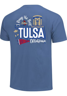Tulsa Golden Hurricane Blue Graduation Bell Tower Short Sleeve T Shirt