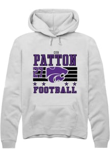 Cub Patton K-State Wildcats Mens White Football NIL Striped Player Hood