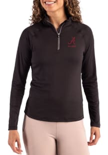 Cutter and Buck Alabama Crimson Tide Womens Black Alumni Coastline Qtr Zip