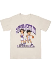 Campus Ink Northwestern Wildcats Youth Ivory Big Ten Media Days Caricature Player Tee