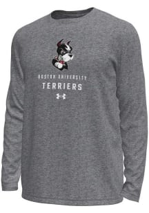 Under Armour Boston Terriers Grey Stacked Logo Tech Stretch Long Sleeve T-Shirt