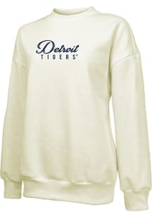 Detroit Tigers Womens White Vintage Crew Sweatshirt