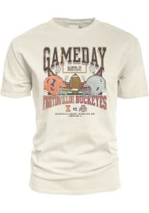 Blue 84 Illinois Fighting Illini Ivory Football Football vs Ohio State Buckeyes Short Sleeve T Shi..