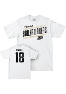 Addy Tindall Purdue Boilermakers White NIL Slant Short Sleeve Player T Shirt