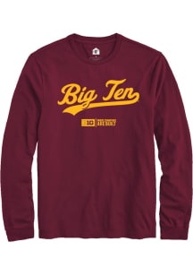 Rally Big Ten Maroon Script Long Sleeve T Shirt