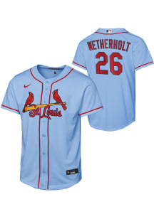 JJ Wetherholt  Nike St Louis Cardinals Youth Powder Blue Alt 1 Baseline Jersey