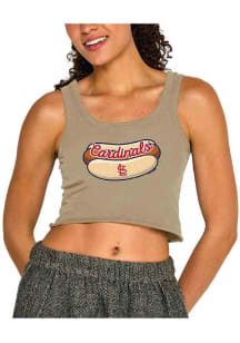 St Louis Cardinals Womens Tan Tiny Tank Top