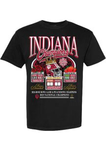 Something Inked Indiana Hoosiers Black 2025 College Football National Champions 3 Wins Short Sleev..