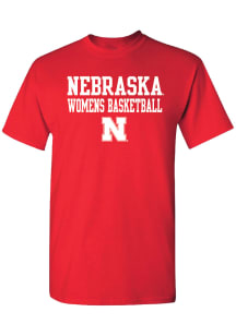 Summit Sportswear Nebraska Cornhuskers Red Stacked Womens Basketball Wordmark Short Sleeve T Shirt