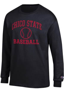 Champion CSU Chico Wildcats Black Baseball Jersey Long Sleeve T Shirt