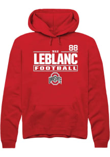 Max LeBlanc Ohio State Buckeyes Mens Red Football NIL Stacked Box Player Hood