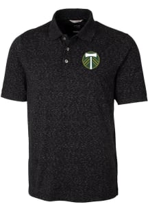 Cutter and Buck Portland Timbers Mens Black Advantage Space Dye Short Sleeve Polo