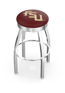 Florida State Seminoles Script 3 Ring Chrome Seat Pub Stool - Silver