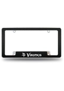 Minnesota Vikings Carbon Fiber All Over Chrome License Plate Frame - Black