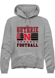 Rex Guthrie Nebraska Cornhuskers Mens Grey Football NIL Striped Player Hood