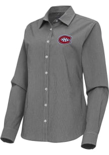 Antigua Montreal Canadiens Womens Porter Long Sleeve Black Dress Shirt