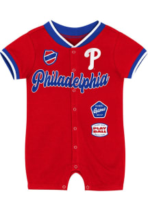 Philadelphia Phillies Baby Red Pinch Short Sleeve One Piece