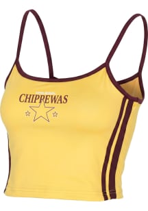 Central Michigan Chippewas Womens Yellow Striped Cami Tank Top