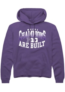 Rally Big Ten Mens Purple Champs Arch Long Sleeve Hoodie