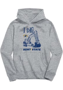 Vive La Fete Kent State Golden Flashes Toddler Grey Excavator Long Sleeve Hooded Sweatshirt