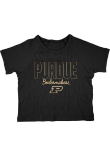 Blue 84 Purdue Boilermakers Womens Black Last Dime Jr Short Sleeve T-Shirt