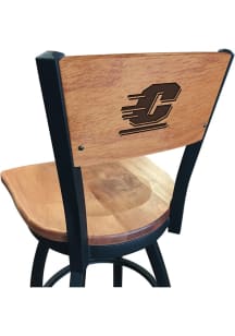 Central Michigan Chippewas Maple Seat Maple Back Swivel Pub Stool - Brown